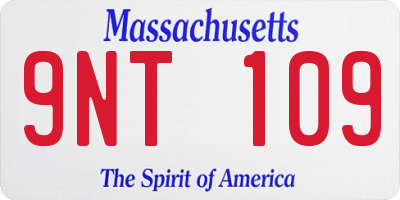 MA license plate 9NT109