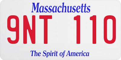 MA license plate 9NT110