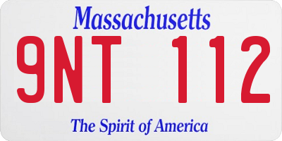 MA license plate 9NT112
