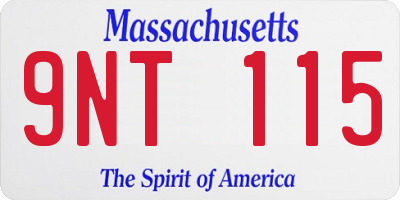 MA license plate 9NT115
