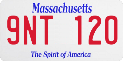 MA license plate 9NT120
