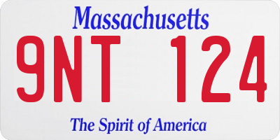 MA license plate 9NT124