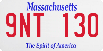 MA license plate 9NT130