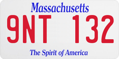 MA license plate 9NT132