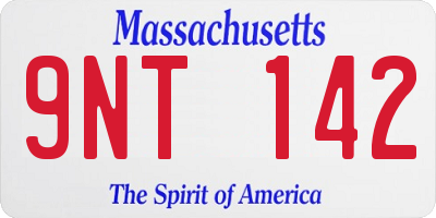 MA license plate 9NT142