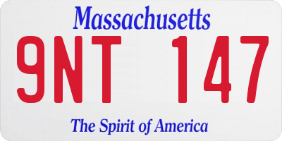 MA license plate 9NT147