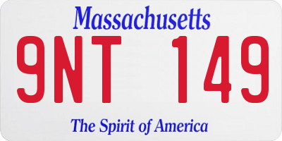 MA license plate 9NT149