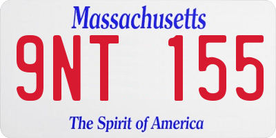 MA license plate 9NT155