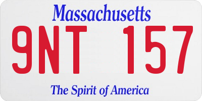 MA license plate 9NT157