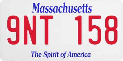 MA license plate 9NT158