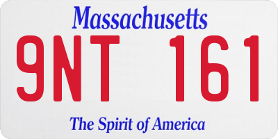 MA license plate 9NT161