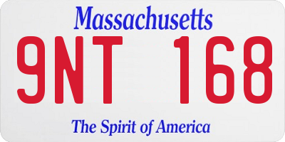 MA license plate 9NT168