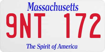 MA license plate 9NT172