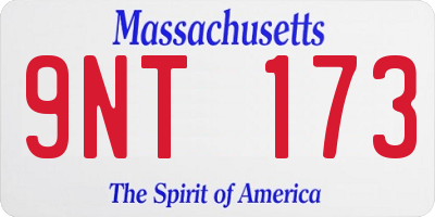 MA license plate 9NT173