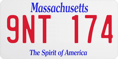 MA license plate 9NT174
