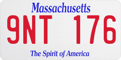 MA license plate 9NT176
