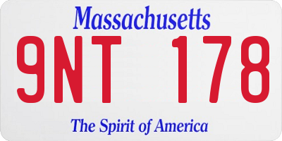 MA license plate 9NT178