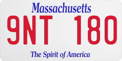 MA license plate 9NT180