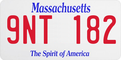 MA license plate 9NT182