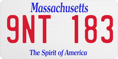 MA license plate 9NT183