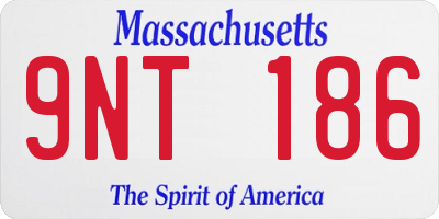 MA license plate 9NT186