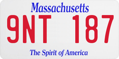 MA license plate 9NT187