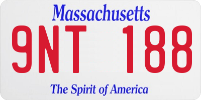MA license plate 9NT188
