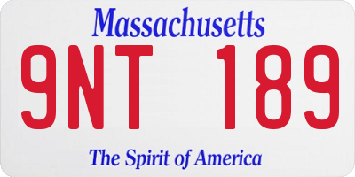 MA license plate 9NT189