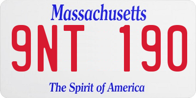 MA license plate 9NT190