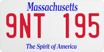 MA license plate 9NT195