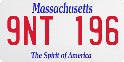 MA license plate 9NT196