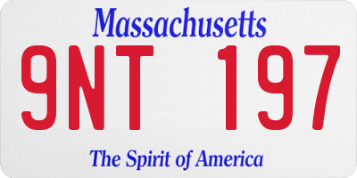 MA license plate 9NT197