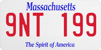 MA license plate 9NT199