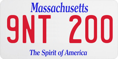 MA license plate 9NT200
