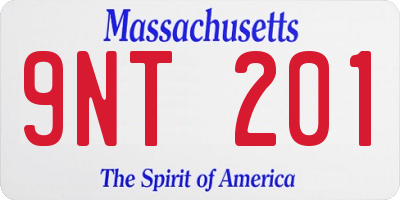 MA license plate 9NT201