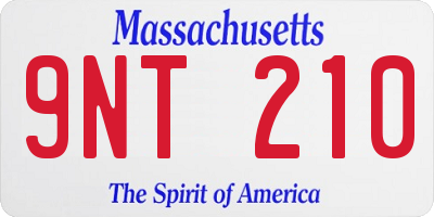 MA license plate 9NT210