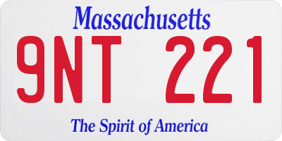 MA license plate 9NT221