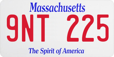 MA license plate 9NT225