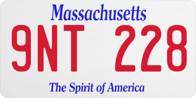 MA license plate 9NT228