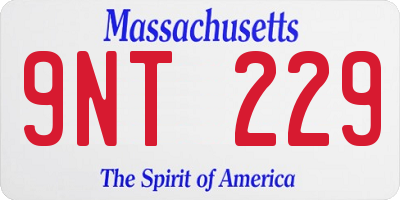 MA license plate 9NT229