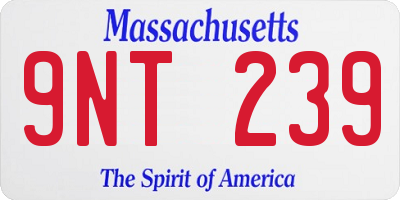 MA license plate 9NT239