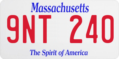 MA license plate 9NT240
