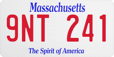 MA license plate 9NT241