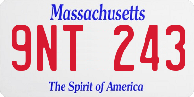 MA license plate 9NT243