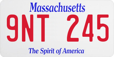 MA license plate 9NT245
