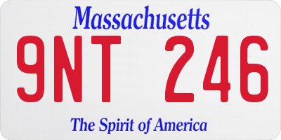 MA license plate 9NT246