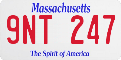 MA license plate 9NT247
