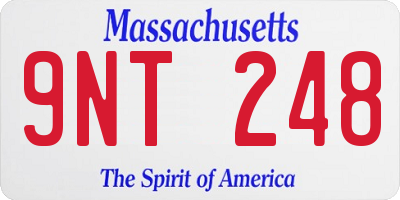 MA license plate 9NT248