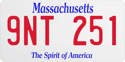 MA license plate 9NT251