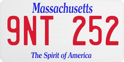 MA license plate 9NT252